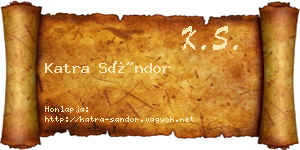 Katra Sándor névjegykártya